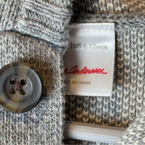 Hanna Andersson Tannenbaum Hoodie Cardigan Cotton & Wool 6-12M - Picture 10 of 13